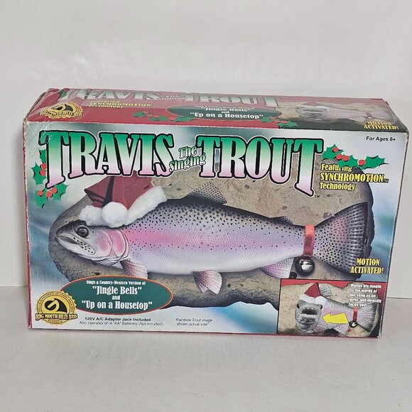 Gemmy Travis The Singing Trout Holiday Christmas Edition Animated Fish-Works! - Picture 6 of 12